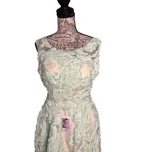 "Classic Fashion" Formal/ Informal Mint Green Sheer floral Overlay Evening Wear
